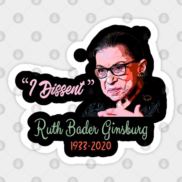 RBG Ruth Bader Ginsburg RIP 1933 - 2020 Sticker by Redmart